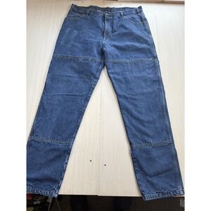 Guide Gear Jeans Mens 40x34 Blue Denim Cotton Straight Leg 5 Pockets Double Knee